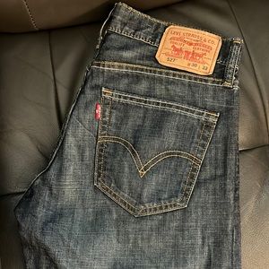 Levi’s 527 Mens Jeans 30x32 Bootcut Dark Blue Distressed